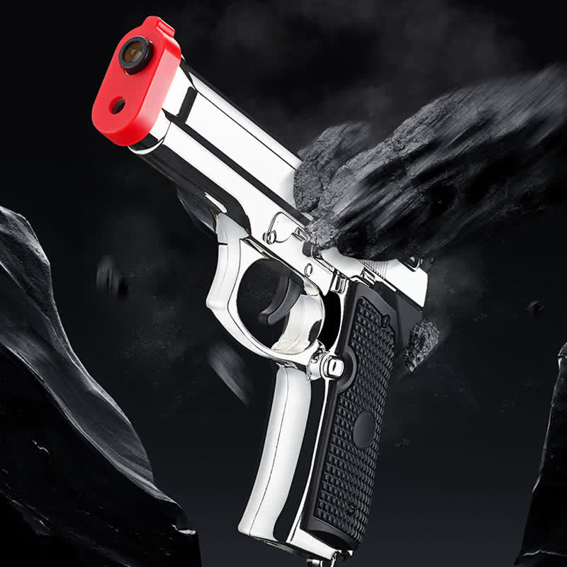 Multifunctional LED Imitation Pistol-Shaped Refillable Butane Lighter