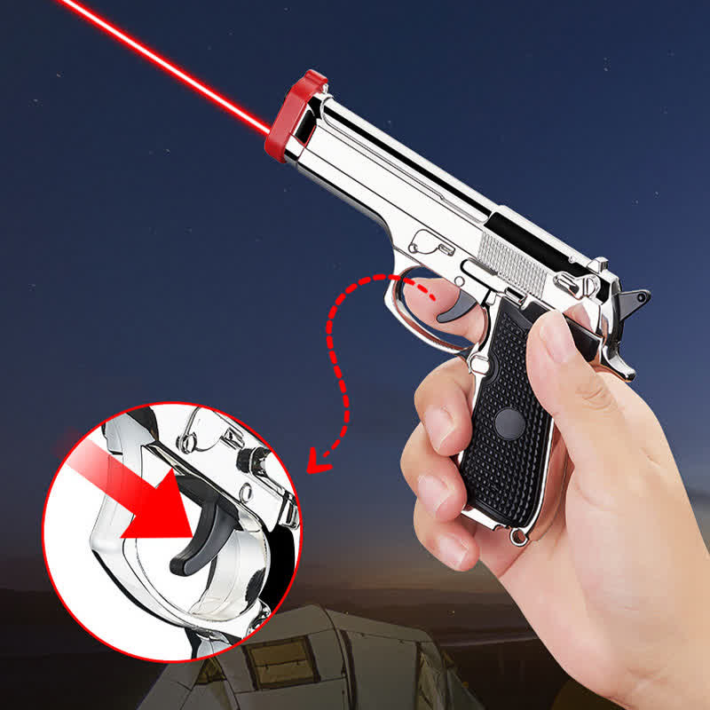 Multifunctional LED Imitation Pistol-Shaped Refillable Butane Lighter