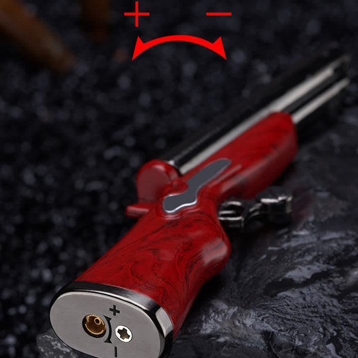 Unique Double Fire Gun-Shaped Refillable Butane Lighter