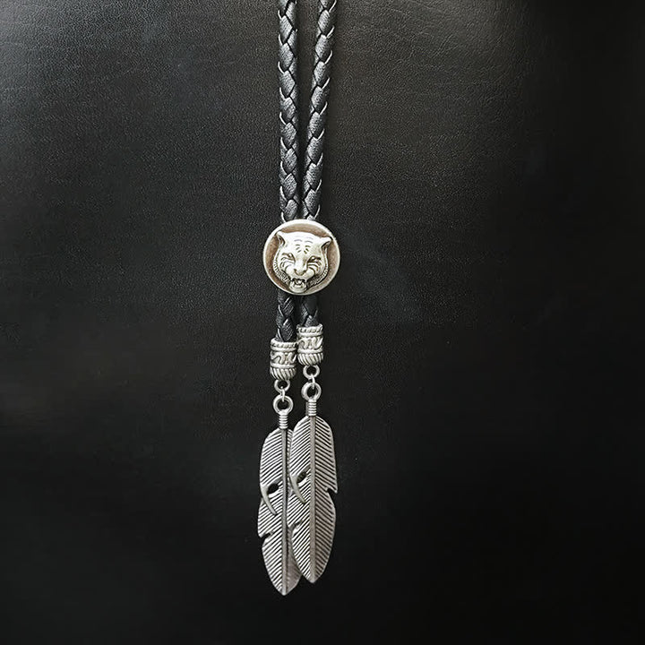 Mini Animal Series Pendant Feather Shape Tip Bolo Tie