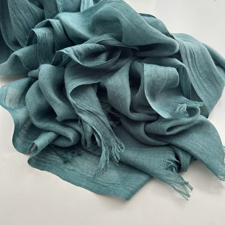 Summer Voile Solid Color Cotton Linen Thin Scarf