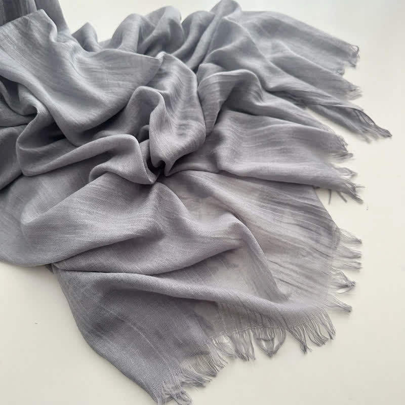 Summer Voile Solid Color Cotton Linen Thin Scarf