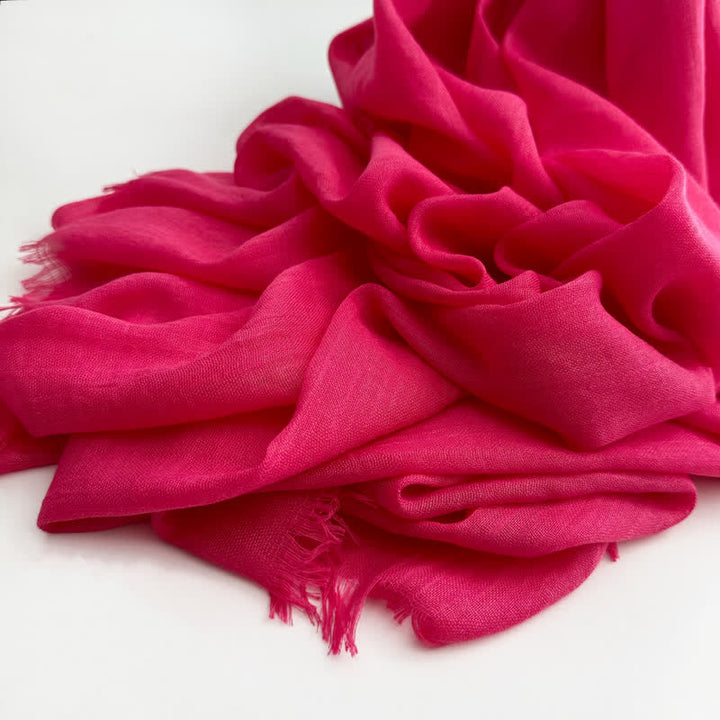 Summer Voile Solid Color Cotton Linen Thin Scarf