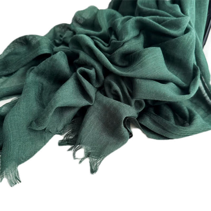 Summer Voile Solid Color Cotton Linen Thin Scarf - #16 Dark Green - image 18