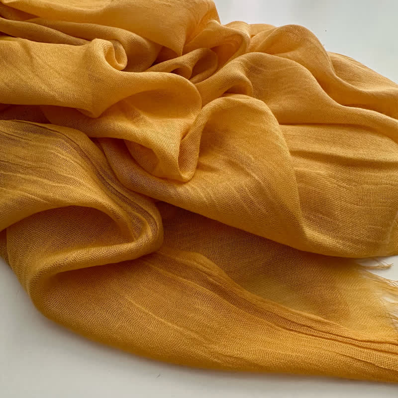 Summer Voile Solid Color Cotton Linen Thin Scarf