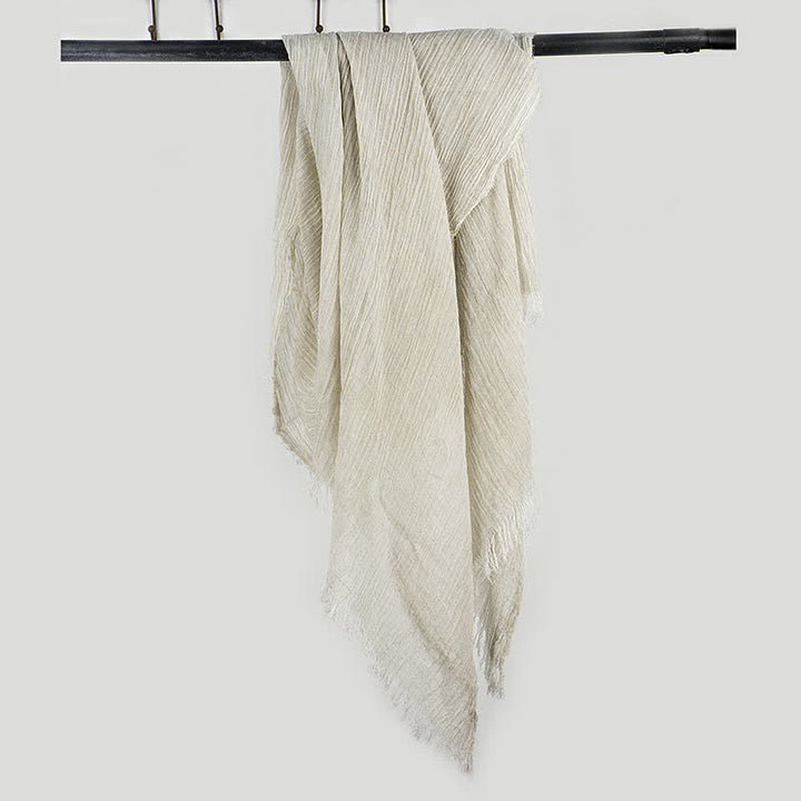 Wrinkle Design Lightweight Cotton Linen Thin Scarf