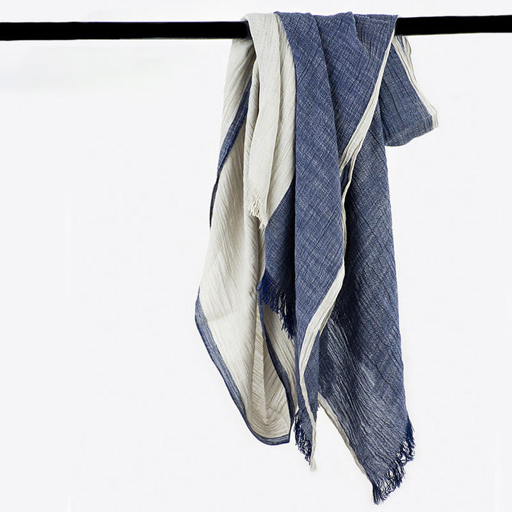 Two-Tone Color Matching Lightweight Retro Thin Scarf