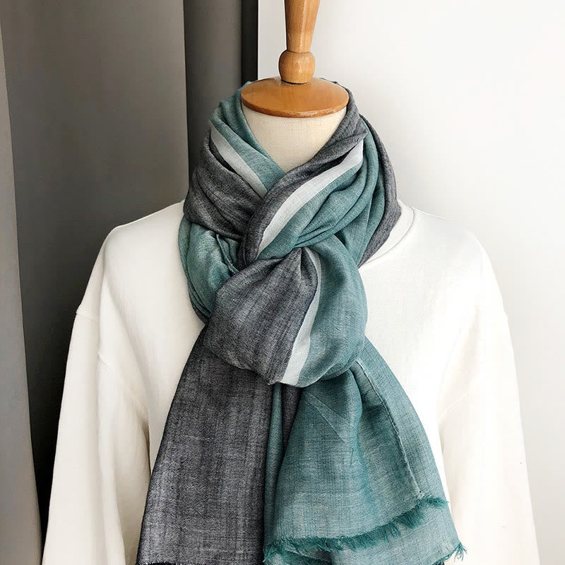 Three-Tone Color Matching Wrinkles Summer Thin Scarf