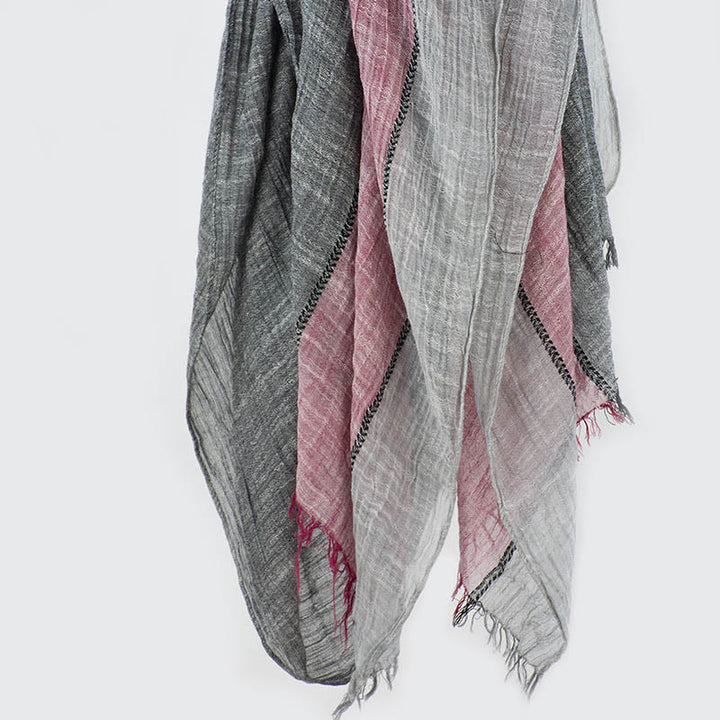 Three-Tone Color Matching Wrinkles Summer Thin Scarf