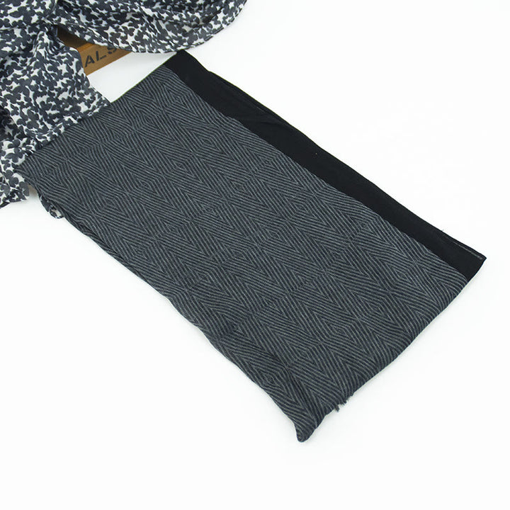 Plain Color Herringbone Pleats Light Thin Scarf