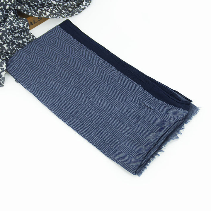 Plain Color Herringbone Pleats Light Thin Scarf