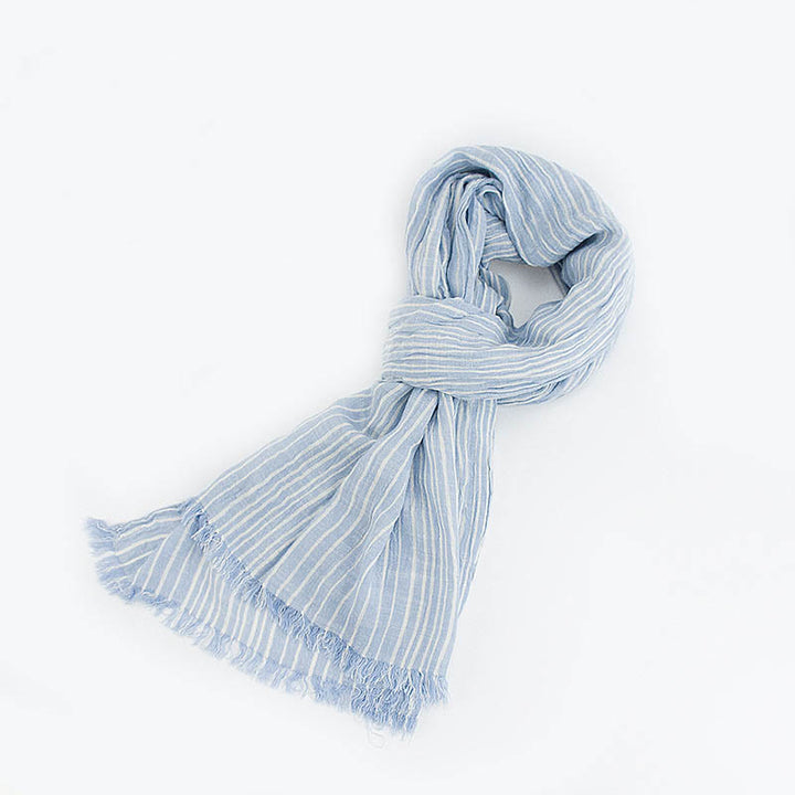 Stripes Pattern White Lines Wrinkle Lightweight Thin Scarf