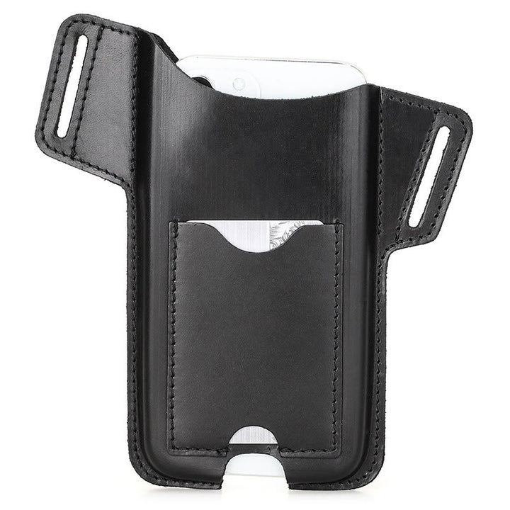 Versatile Mobile Phone Holster Leather Hanging Waist Belt Bag - Black - Right-Handed - For 6.7in - image 3