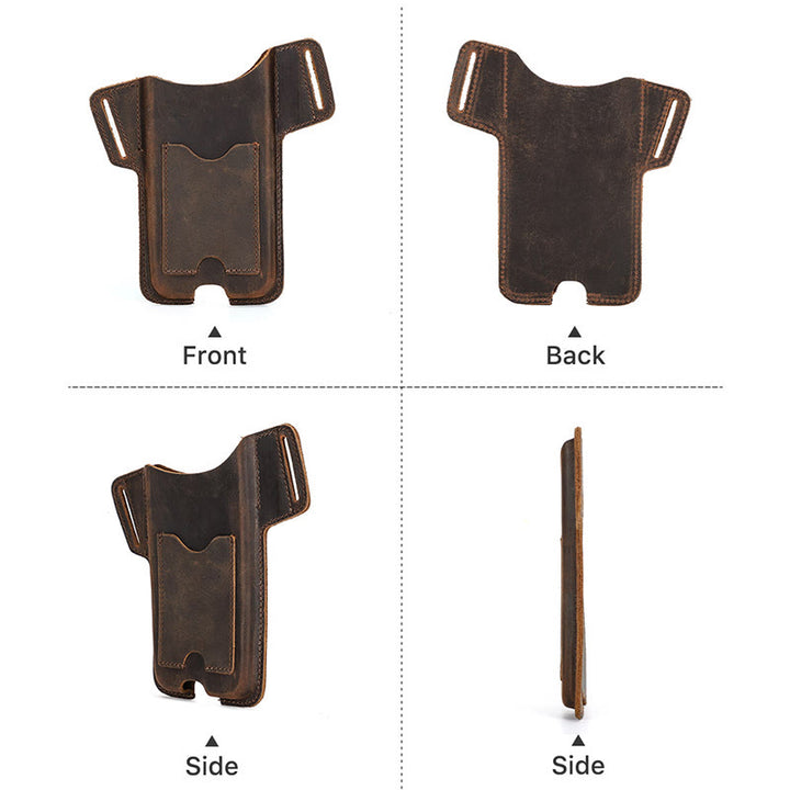 Versatile Mobile Phone Holster Leather Hanging Waist Belt Bag - image 17