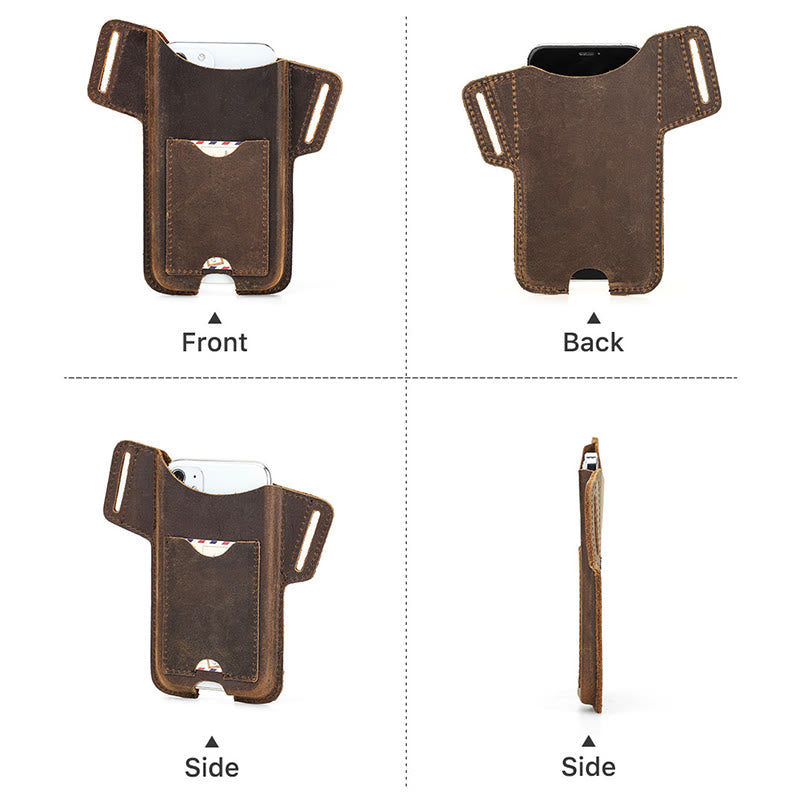 Versatile Mobile Phone Holster Leather Hanging Waist Belt Bag - image 18