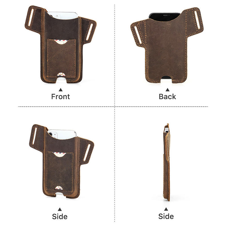 Versatile Mobile Phone Holster Leather Hanging Waist Belt Bag - image 18