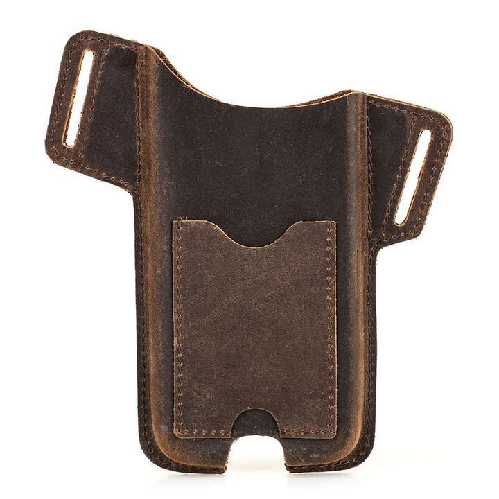 Versatile Mobile Phone Holster Leather Hanging Waist Belt Bag - Coffee - Right-Handed - For 6.7in - image 2