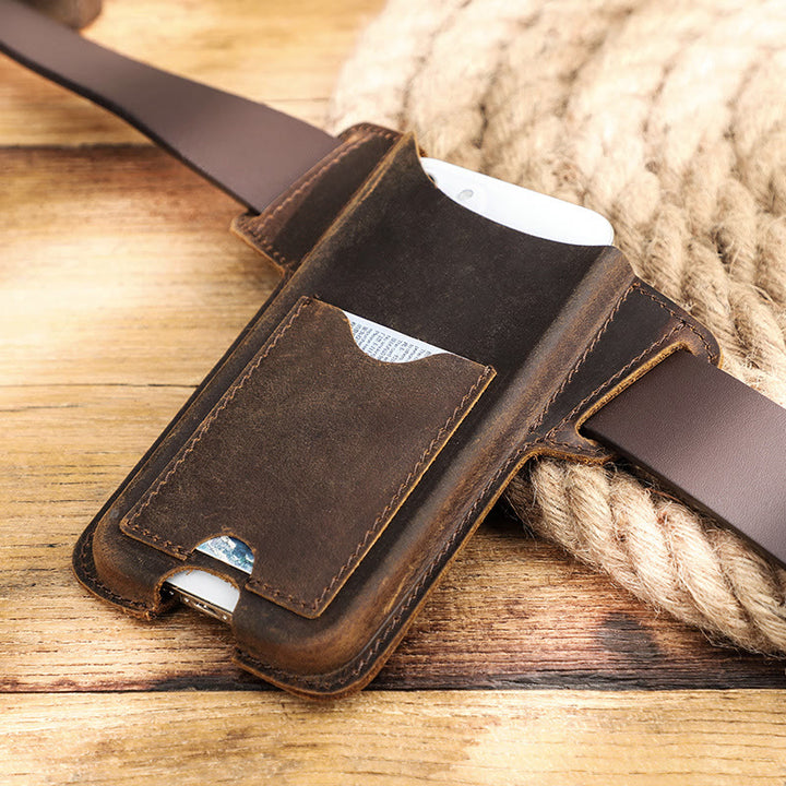 Versatile Mobile Phone Holster Leather Hanging Waist Belt Bag - image 8
