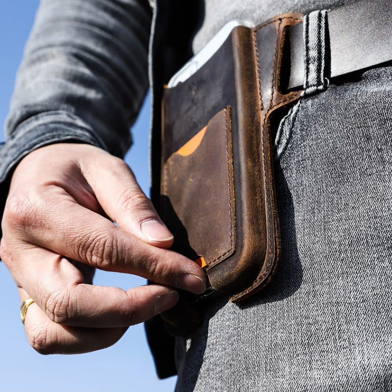 Versatile Mobile Phone Holster Leather Hanging Waist Belt Bag - image 24