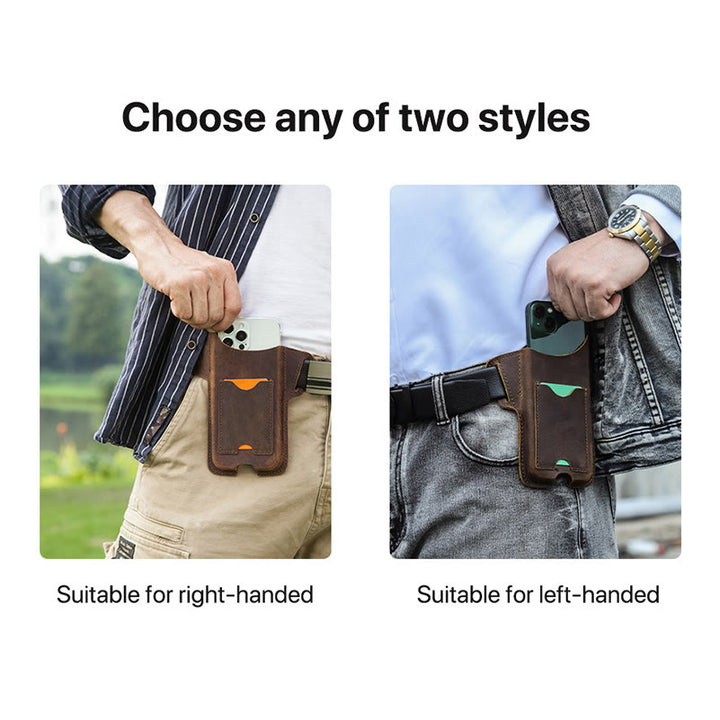 Versatile Mobile Phone Holster Leather Hanging Waist Belt Bag - image 22