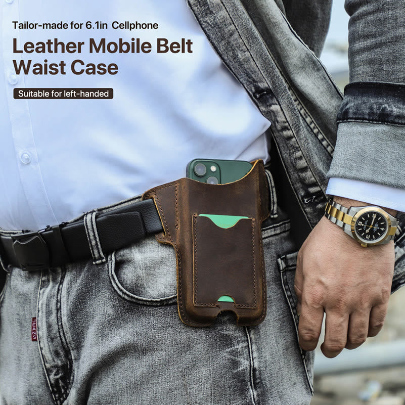 Versatile Mobile Phone Holster Leather Hanging Waist Belt Bag - image 21