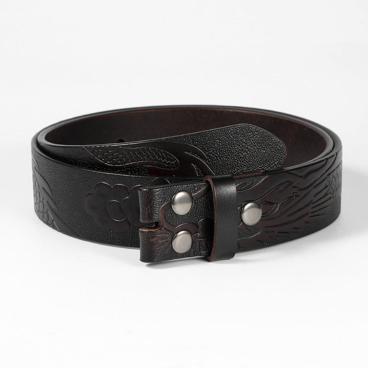 Men's DIY Dragon Embossed Cloud Leather Belt