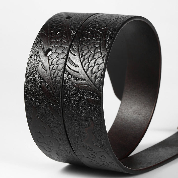 Men's DIY Dragon Embossed Cloud Leather Belt