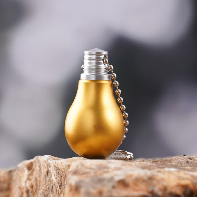 Golden Color Lamp Bulb Shape Hidden Knife Keychain - image 1