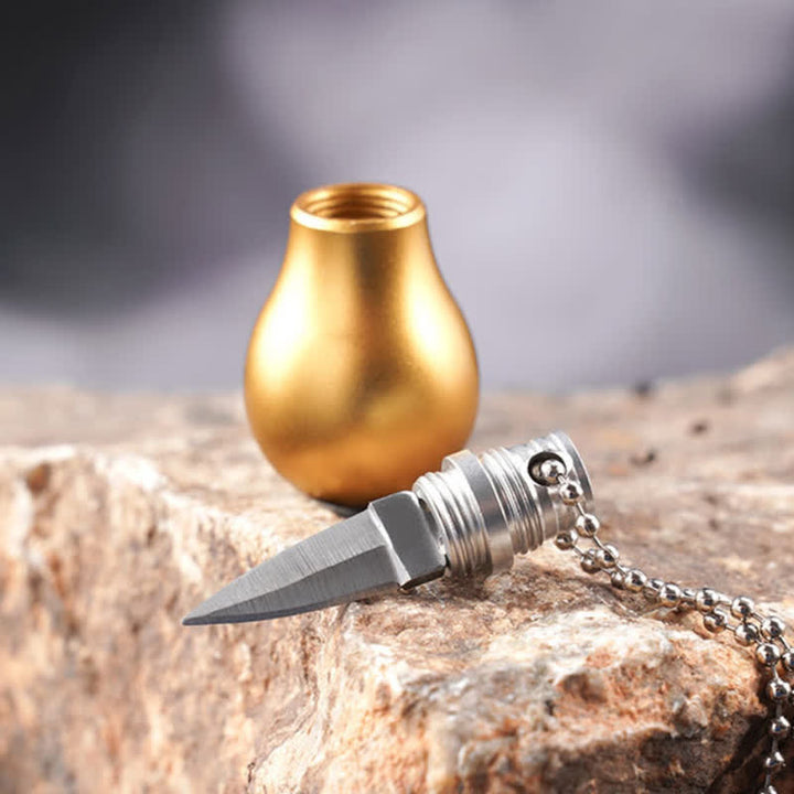 Golden Color Lamp Bulb Shape Hidden Knife Keychain - image 2