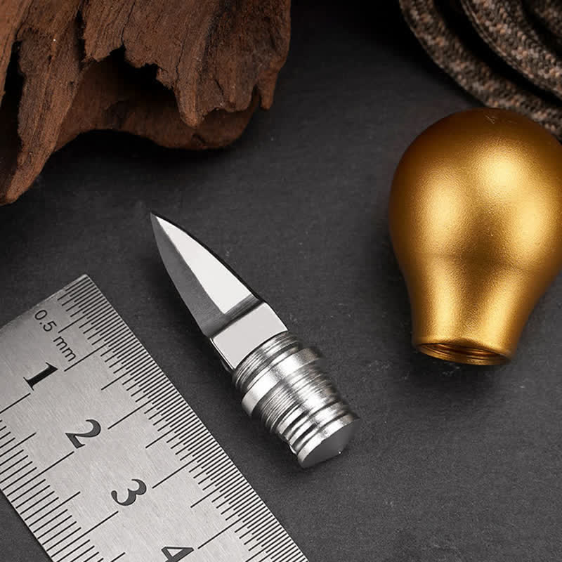 Golden Color Lamp Bulb Shape Hidden Knife Keychain - image 6