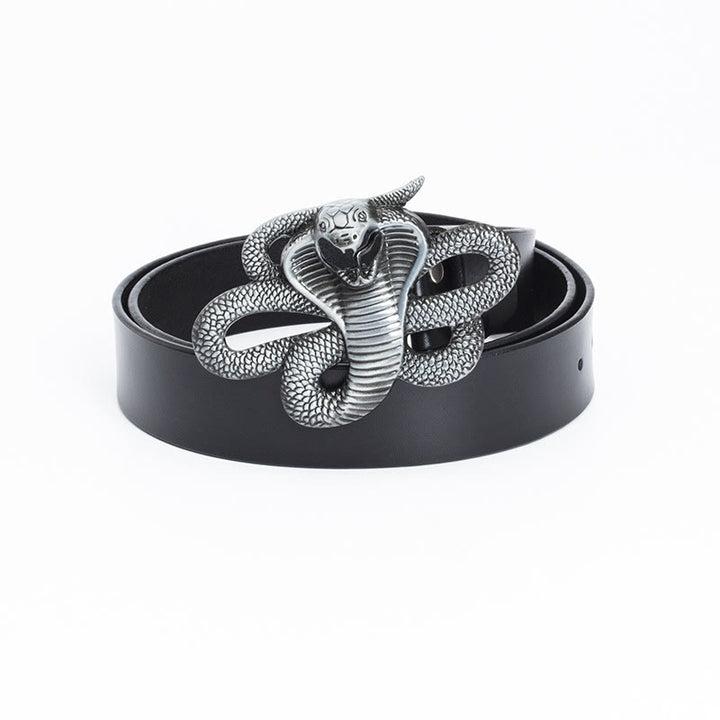 Men's Vintage Western 3D Cobra Leather Belt