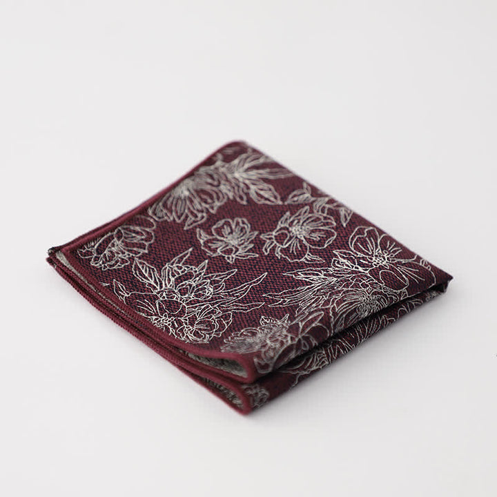 Men's Artsy Floral Leave Pattern Pocket Square