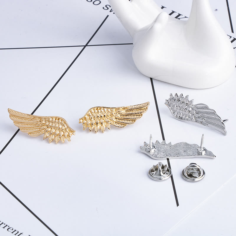 Retro Wings Brooch Gold Silver Shirt Accessories