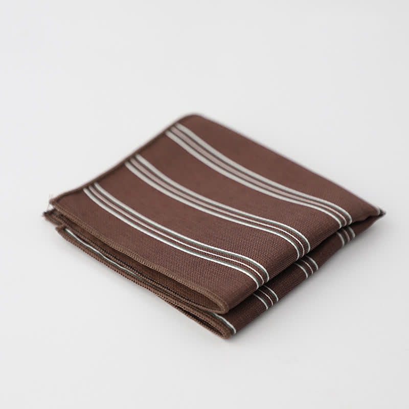 Men's Striped Small Square Printed Business Pocket Square