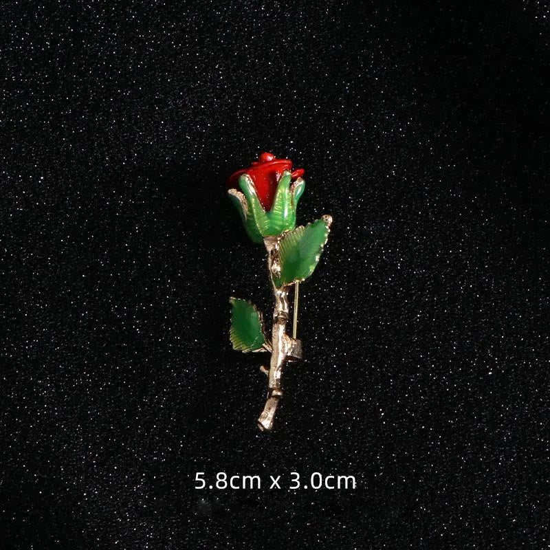 Vintage Pistol Rose Brooch Shirt Accessories
