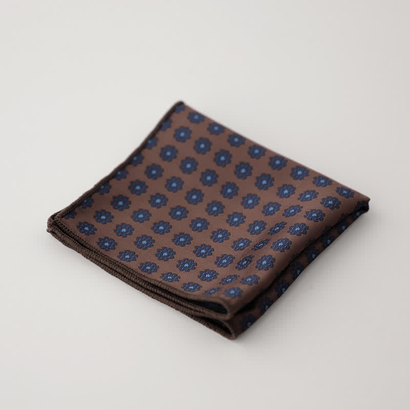 Men's Luxury Floral Motifs Jacquard Pocket Square