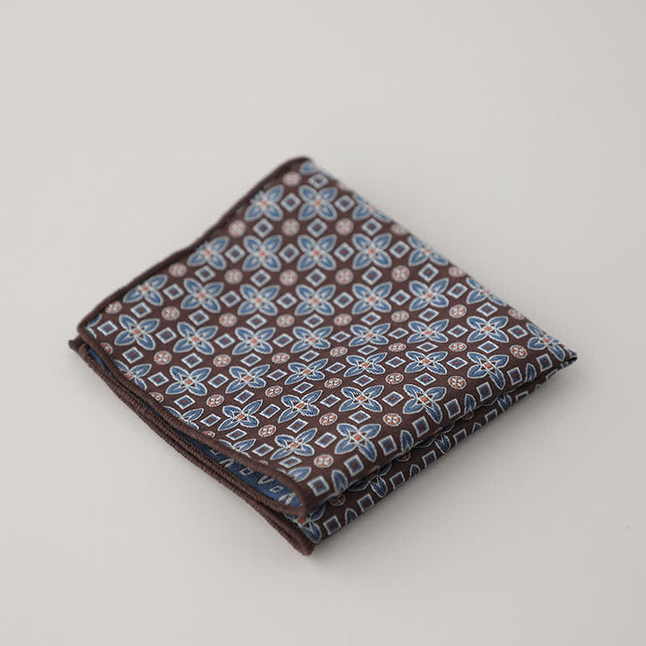 Men's Luxury Floral Motifs Jacquard Pocket Square