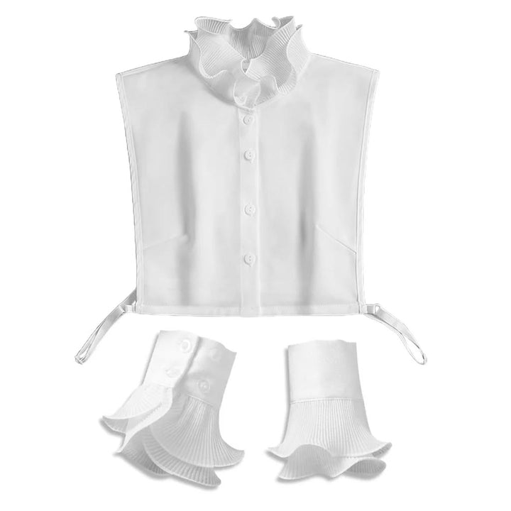 Detachable Lapel Shirt Ruffled Stand Fake Collar With Sleeve