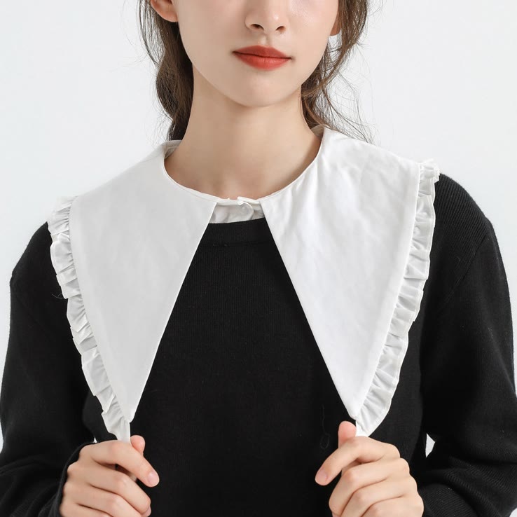 Detachable Half Shirt Blouse Large Lapel False Collar