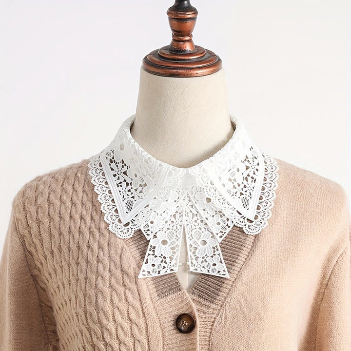 Detachable Half Shirt Blouse Floral Lace False Collar