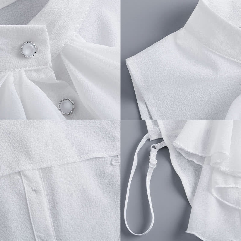 Ruffled Bowknot Fake Collar Detachable Half Shirt Accessory