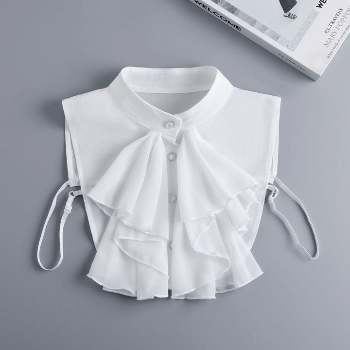 Ruffled Bowknot Fake Collar Detachable Half Shirt Accessory