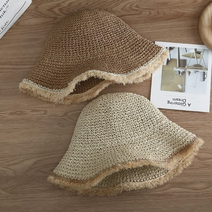 Women's Spring Summer Hat Floppy Foldable Straw Hat