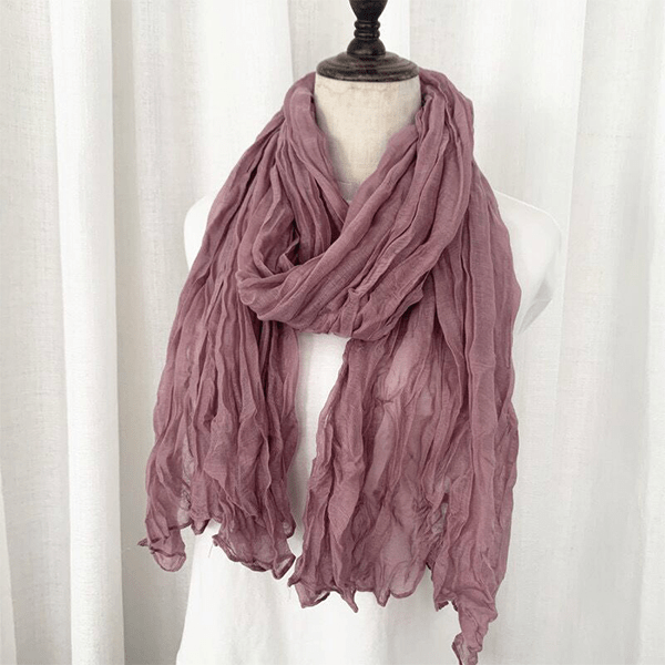 Spring Floral Contrast Color Cotton And Linen Thin Scarf