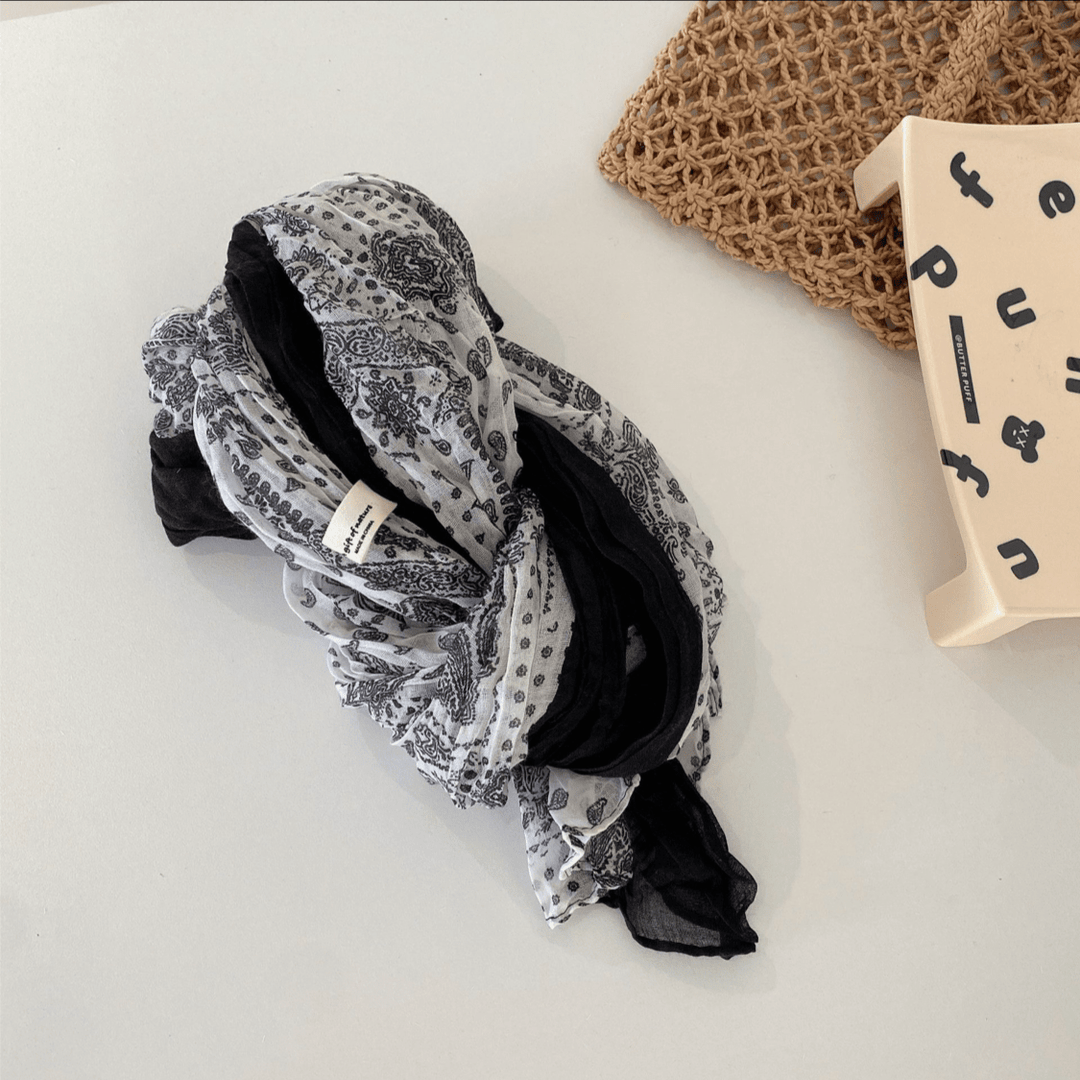 Spring Floral Contrast Color Cotton And Linen Thin Scarf - image 12