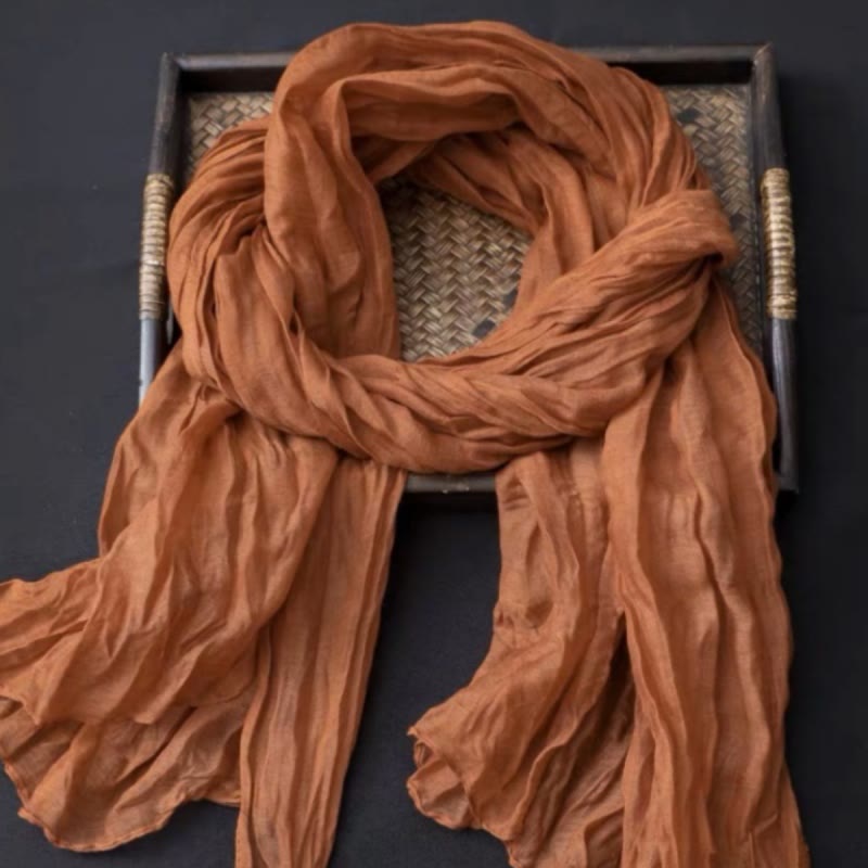 Spring Floral Contrast Color Cotton And Linen Thin Scarf - image 17