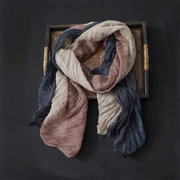 Spring Floral Contrast Color Cotton And Linen Thin Scarf - image 3