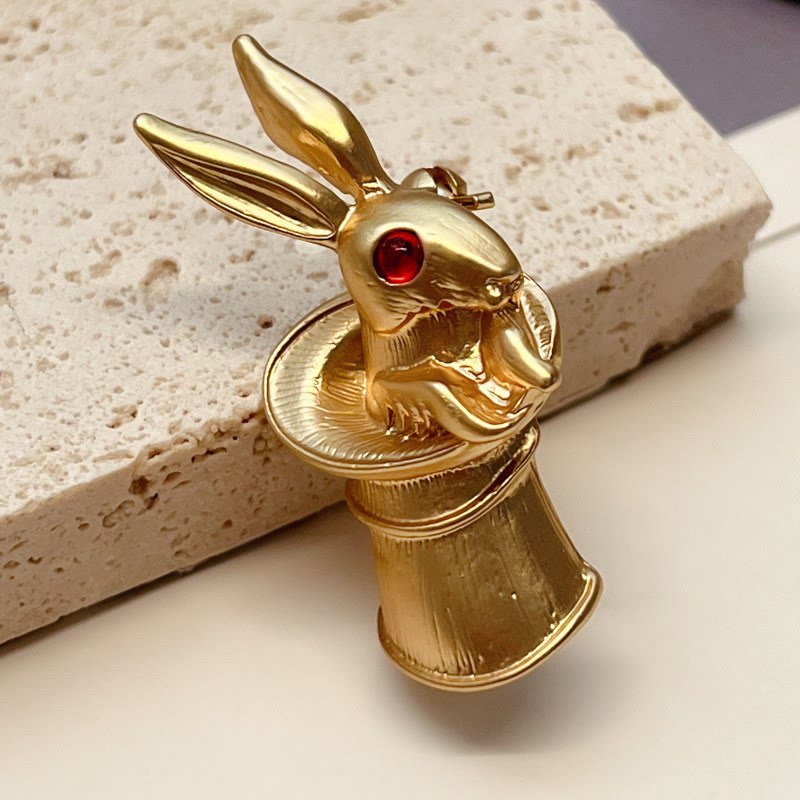 Vintage Baby Rabbit Brooch Gold Shirt Accessories