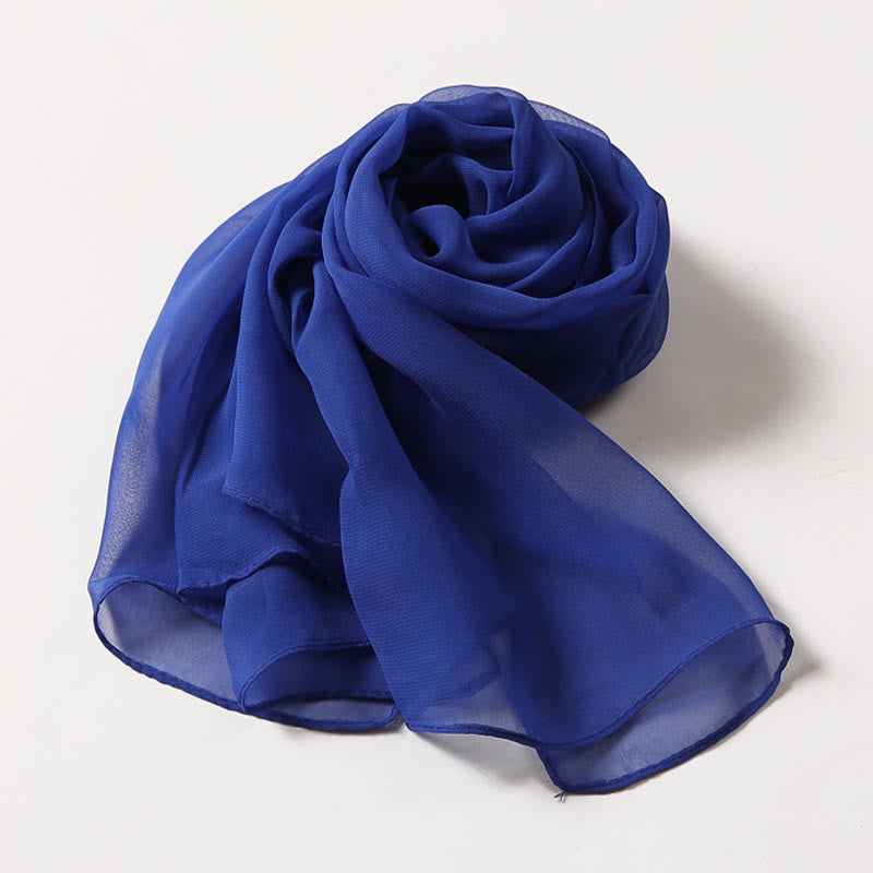 Summer Solid Color Sunscreen Thin Chiffon Scarf