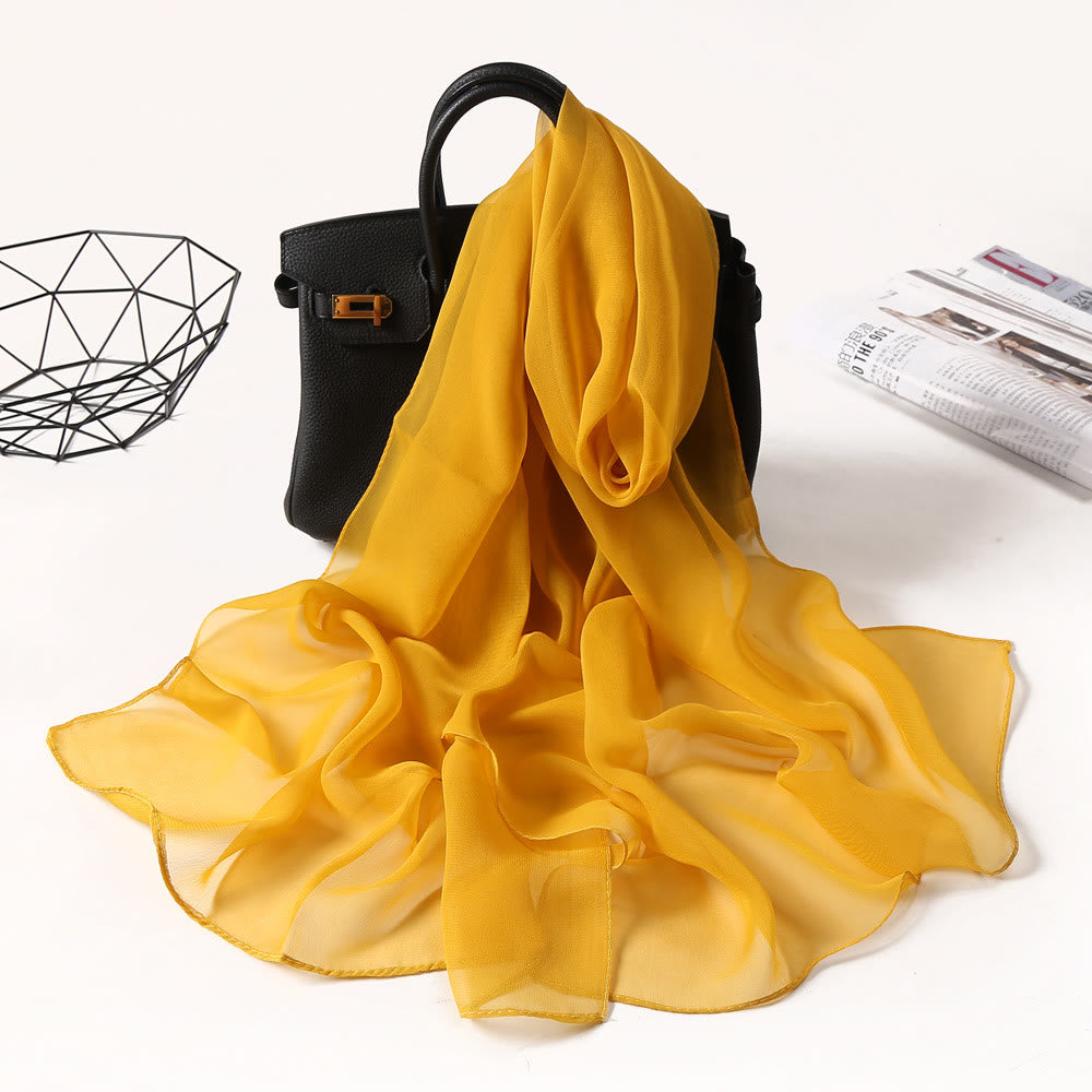 Summer Solid Color Sunscreen Thin Chiffon Scarf